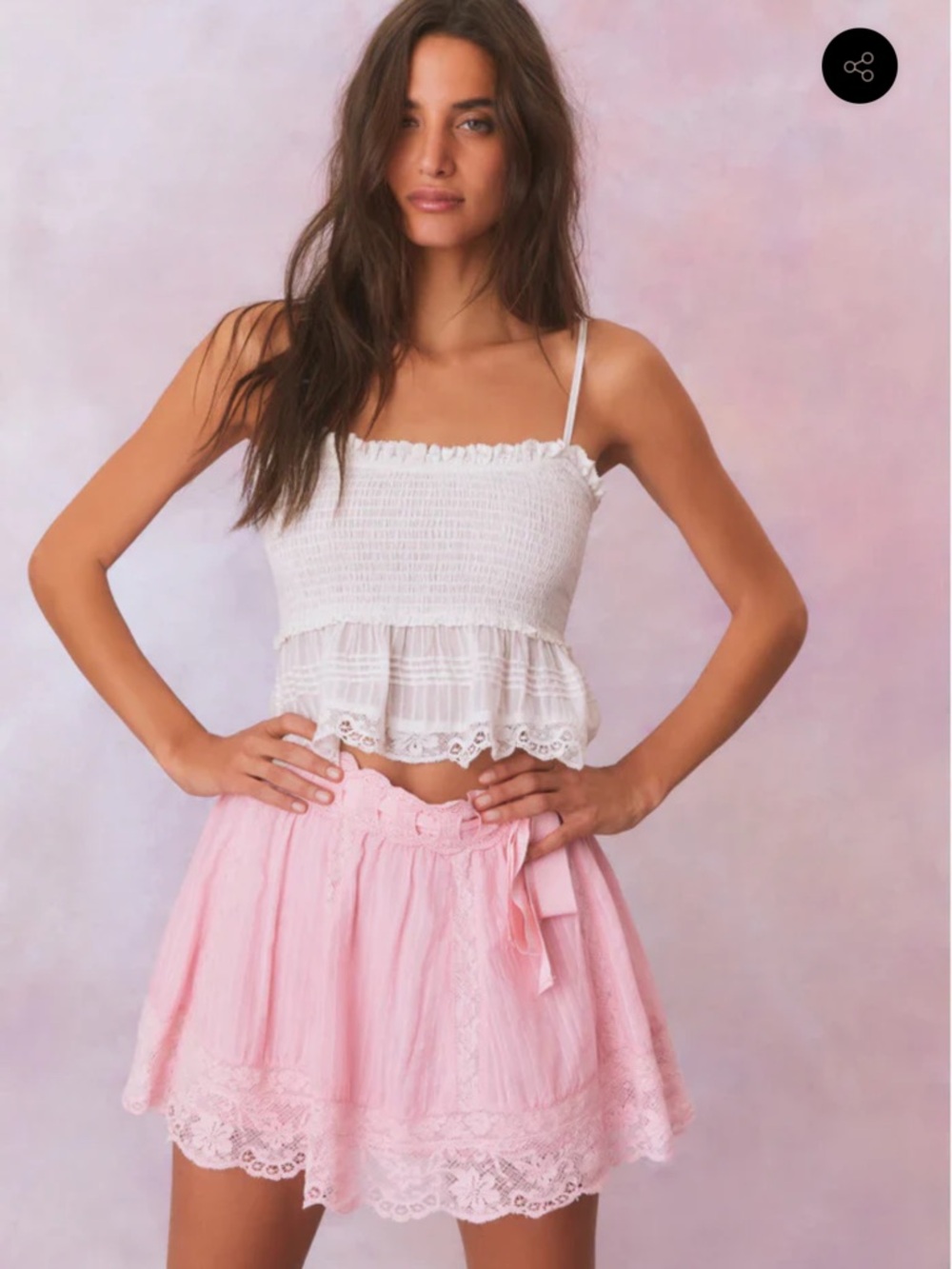 LoveShackFancy Pink Mini Skirt